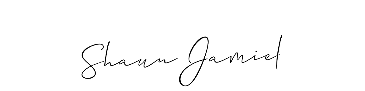 Allison_Script is a professional signature style that is perfect for those who want to add a touch of class to their signature. It is also a great choice for those who want to make their signature more unique. Get Shaun Jamiel name to fancy signature for free. Shaun Jamiel signature style 2 images and pictures png