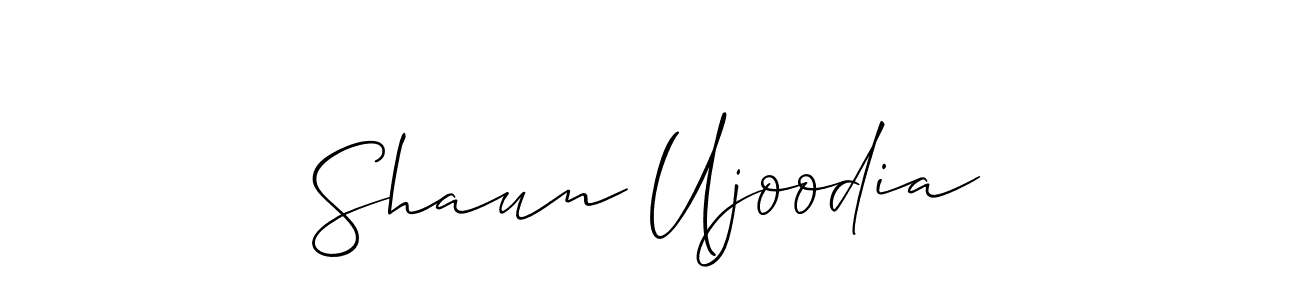 It looks lik you need a new signature style for name Shaun Ujoodia. Design unique handwritten (Allison_Script) signature with our free signature maker in just a few clicks. Shaun Ujoodia signature style 2 images and pictures png