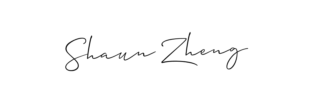 if you are searching for the best signature style for your name Shaun Zheng. so please give up your signature search. here we have designed multiple signature styles  using Allison_Script. Shaun Zheng signature style 2 images and pictures png