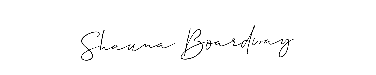 Also we have Shauna Boardway name is the best signature style. Create professional handwritten signature collection using Allison_Script autograph style. Shauna Boardway signature style 2 images and pictures png
