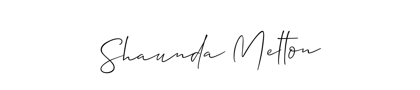 How to Draw Shaunda Melton signature style? Allison_Script is a latest design signature styles for name Shaunda Melton. Shaunda Melton signature style 2 images and pictures png