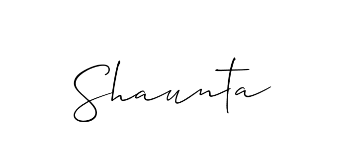 You should practise on your own different ways (Allison_Script) to write your name (Shaunta) in signature. don't let someone else do it for you. Shaunta signature style 2 images and pictures png