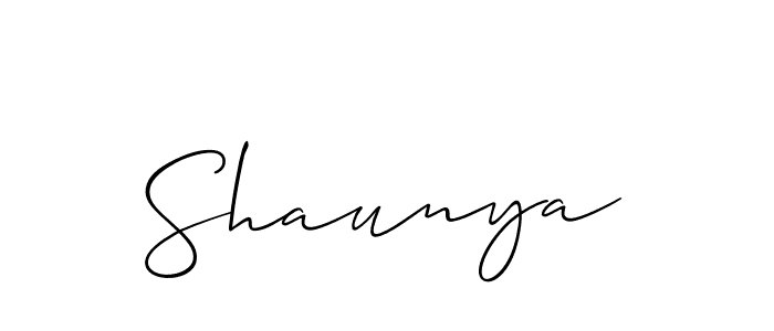 Shaunya stylish signature style. Best Handwritten Sign (Allison_Script) for my name. Handwritten Signature Collection Ideas for my name Shaunya. Shaunya signature style 2 images and pictures png