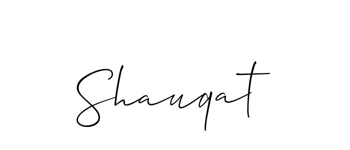 Design your own signature with our free online signature maker. With this signature software, you can create a handwritten (Allison_Script) signature for name Shauqat. Shauqat signature style 2 images and pictures png