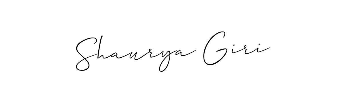 Create a beautiful signature design for name Shaurya Giri. With this signature (Allison_Script) fonts, you can make a handwritten signature for free. Shaurya Giri signature style 2 images and pictures png