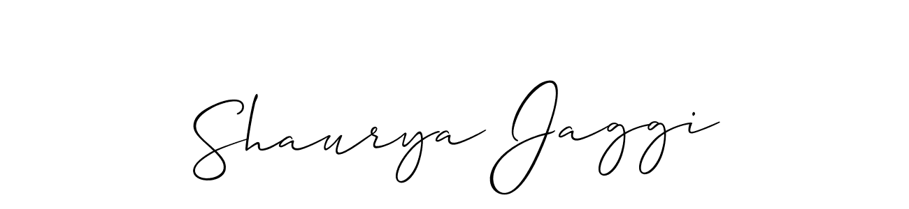 Make a beautiful signature design for name Shaurya Jaggi. With this signature (Allison_Script) style, you can create a handwritten signature for free. Shaurya Jaggi signature style 2 images and pictures png