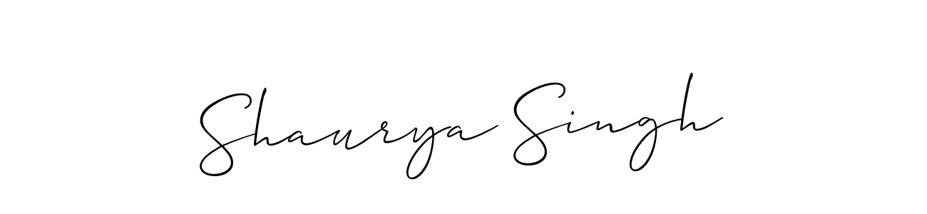 The best way (Allison_Script) to make a short signature is to pick only two or three words in your name. The name Shaurya Singh include a total of six letters. For converting this name. Shaurya Singh signature style 2 images and pictures png