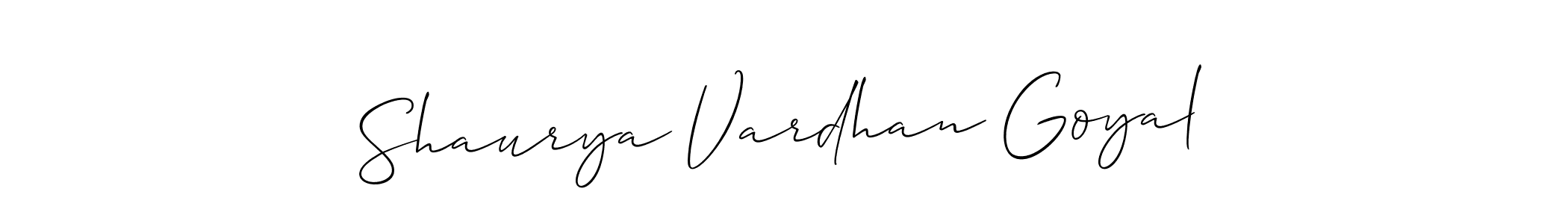 Create a beautiful signature design for name Shaurya Vardhan Goyal. With this signature (Allison_Script) fonts, you can make a handwritten signature for free. Shaurya Vardhan Goyal signature style 2 images and pictures png