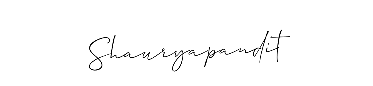 How to make Shauryapandit signature? Allison_Script is a professional autograph style. Create handwritten signature for Shauryapandit name. Shauryapandit signature style 2 images and pictures png