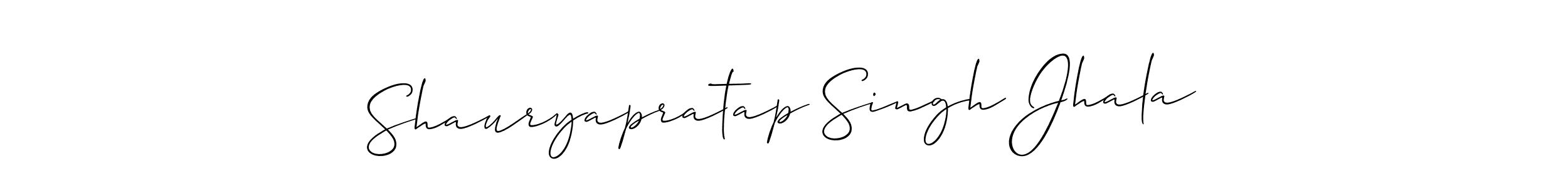 How to make Shauryapratap Singh Jhala name signature. Use Allison_Script style for creating short signs online. This is the latest handwritten sign. Shauryapratap Singh Jhala signature style 2 images and pictures png