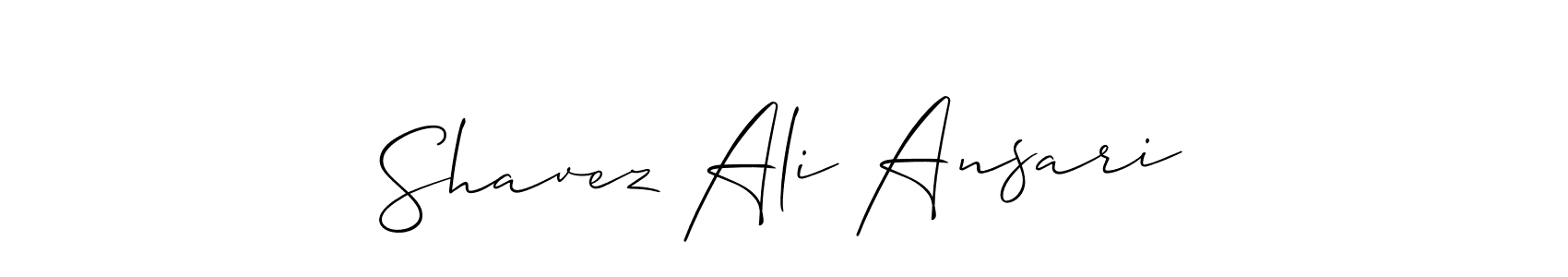 Create a beautiful signature design for name Shavez Ali Ansari. With this signature (Allison_Script) fonts, you can make a handwritten signature for free. Shavez Ali Ansari signature style 2 images and pictures png