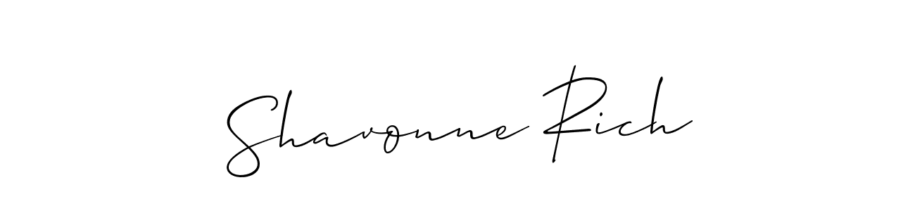 Create a beautiful signature design for name Shavonne Rich. With this signature (Allison_Script) fonts, you can make a handwritten signature for free. Shavonne Rich signature style 2 images and pictures png