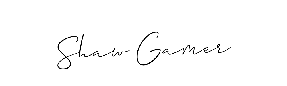 Use a signature maker to create a handwritten signature online. With this signature software, you can design (Allison_Script) your own signature for name Shaw Gamer. Shaw Gamer signature style 2 images and pictures png