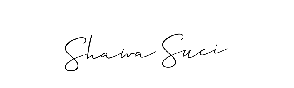 How to make Shawa Suci name signature. Use Allison_Script style for creating short signs online. This is the latest handwritten sign. Shawa Suci signature style 2 images and pictures png