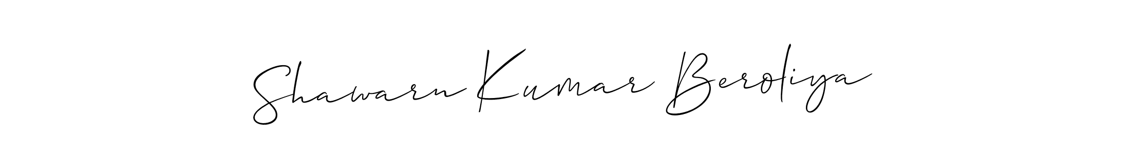 Use a signature maker to create a handwritten signature online. With this signature software, you can design (Allison_Script) your own signature for name Shawarn Kumar Beroliya. Shawarn Kumar Beroliya signature style 2 images and pictures png