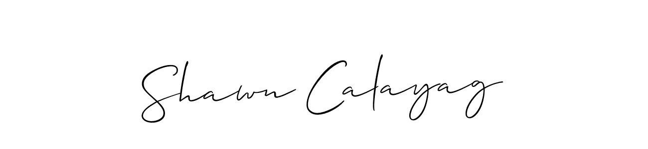 Create a beautiful signature design for name Shawn Calayag. With this signature (Allison_Script) fonts, you can make a handwritten signature for free. Shawn Calayag signature style 2 images and pictures png