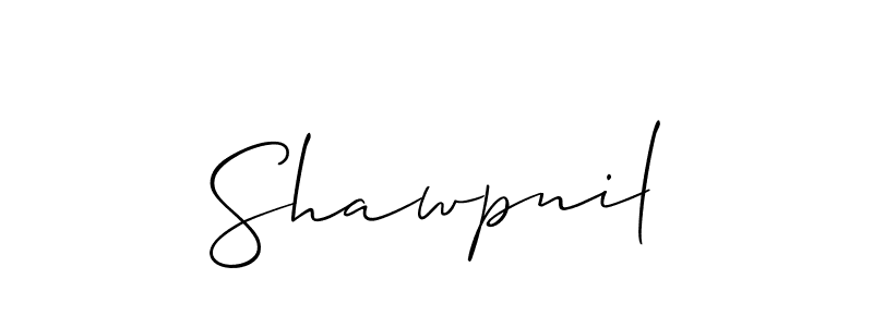 How to make Shawpnil name signature. Use Allison_Script style for creating short signs online. This is the latest handwritten sign. Shawpnil signature style 2 images and pictures png