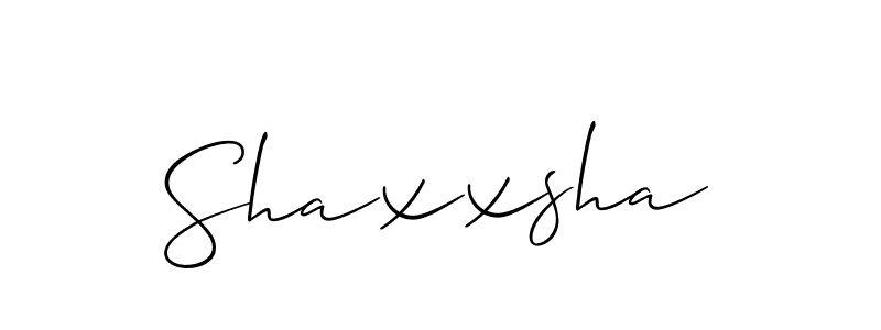 How to make Shaxxsha name signature. Use Allison_Script style for creating short signs online. This is the latest handwritten sign. Shaxxsha signature style 2 images and pictures png