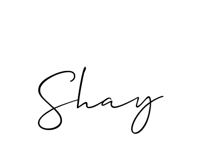 Use a signature maker to create a handwritten signature online. With this signature software, you can design (Allison_Script) your own signature for name Shay. Shay signature style 2 images and pictures png