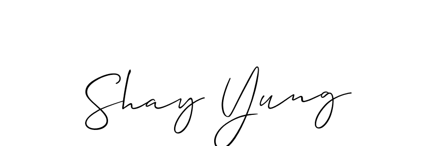 Also we have Shay Yung name is the best signature style. Create professional handwritten signature collection using Allison_Script autograph style. Shay Yung signature style 2 images and pictures png