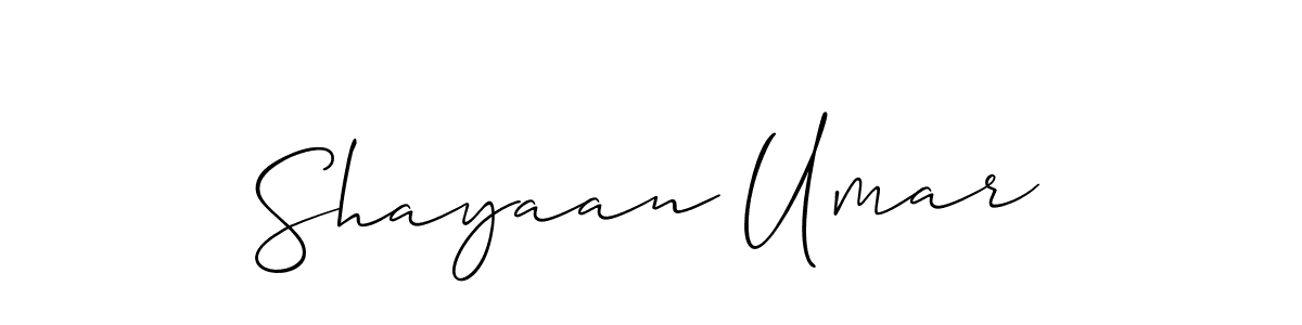 Also we have Shayaan Umar name is the best signature style. Create professional handwritten signature collection using Allison_Script autograph style. Shayaan Umar signature style 2 images and pictures png