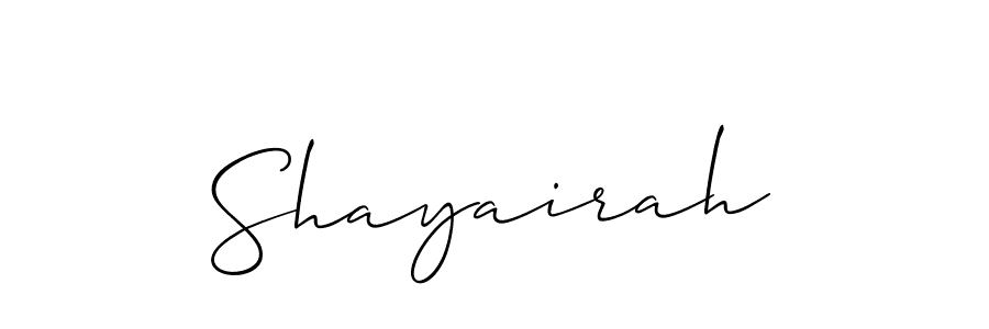Shayairah stylish signature style. Best Handwritten Sign (Allison_Script) for my name. Handwritten Signature Collection Ideas for my name Shayairah. Shayairah signature style 2 images and pictures png