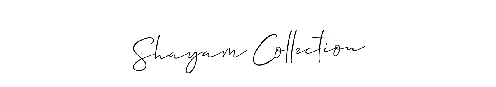 How to make Shayam Collection name signature. Use Allison_Script style for creating short signs online. This is the latest handwritten sign. Shayam Collection signature style 2 images and pictures png