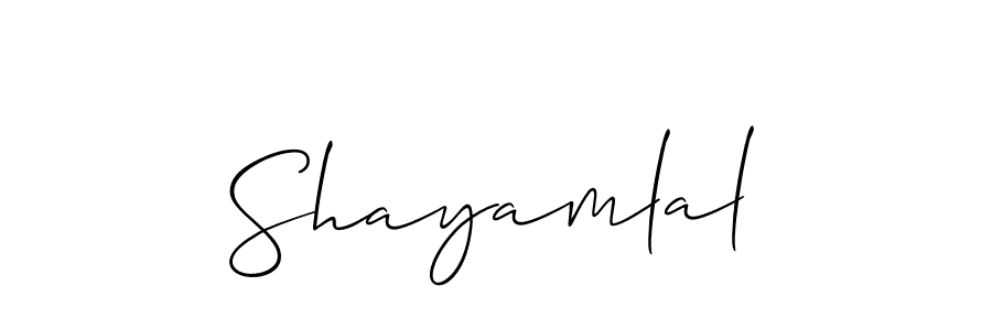 The best way (Allison_Script) to make a short signature is to pick only two or three words in your name. The name Shayamlal include a total of six letters. For converting this name. Shayamlal signature style 2 images and pictures png