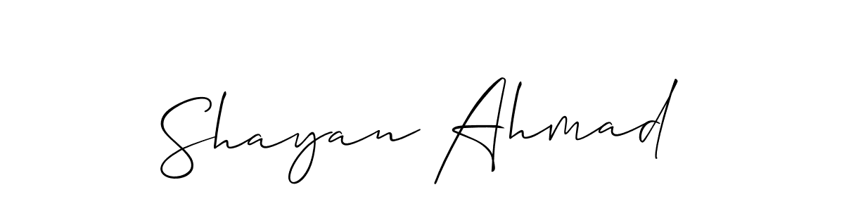 Make a short Shayan Ahmad signature style. Manage your documents anywhere anytime using Allison_Script. Create and add eSignatures, submit forms, share and send files easily. Shayan Ahmad signature style 2 images and pictures png