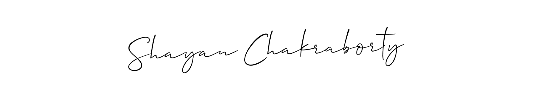 Use a signature maker to create a handwritten signature online. With this signature software, you can design (Allison_Script) your own signature for name Shayan Chakraborty. Shayan Chakraborty signature style 2 images and pictures png