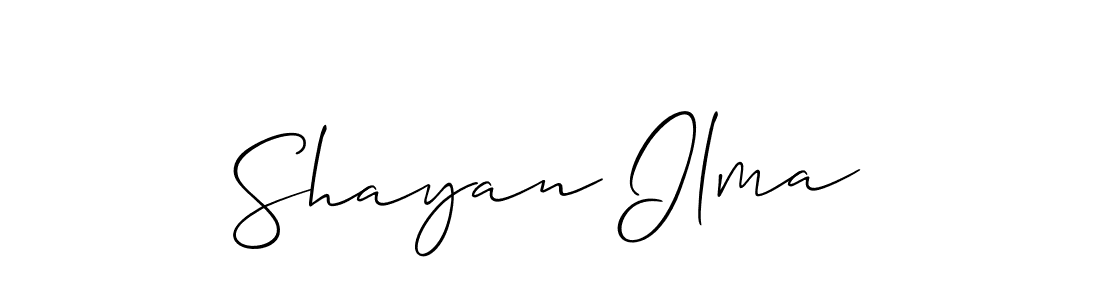 Also You can easily find your signature by using the search form. We will create Shayan Ilma name handwritten signature images for you free of cost using Allison_Script sign style. Shayan Ilma signature style 2 images and pictures png