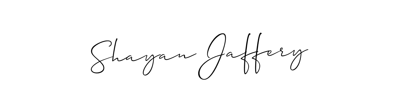 Also we have Shayan Jaffery name is the best signature style. Create professional handwritten signature collection using Allison_Script autograph style. Shayan Jaffery signature style 2 images and pictures png