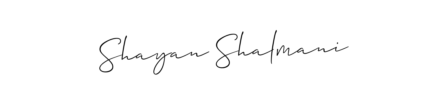 if you are searching for the best signature style for your name Shayan Shalmani. so please give up your signature search. here we have designed multiple signature styles  using Allison_Script. Shayan Shalmani signature style 2 images and pictures png