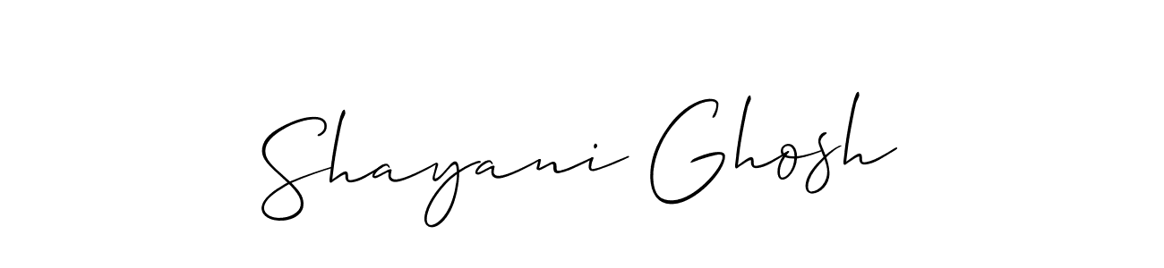 Make a short Shayani Ghosh signature style. Manage your documents anywhere anytime using Allison_Script. Create and add eSignatures, submit forms, share and send files easily. Shayani Ghosh signature style 2 images and pictures png