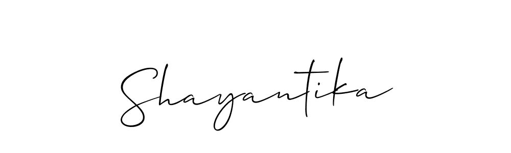Similarly Allison_Script is the best handwritten signature design. Signature creator online .You can use it as an online autograph creator for name Shayantika. Shayantika signature style 2 images and pictures png