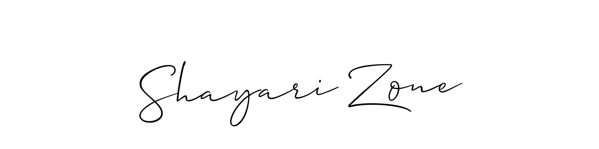 Create a beautiful signature design for name Shayari Zone. With this signature (Allison_Script) fonts, you can make a handwritten signature for free. Shayari Zone signature style 2 images and pictures png