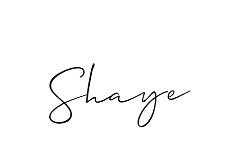 Design your own signature with our free online signature maker. With this signature software, you can create a handwritten (Allison_Script) signature for name Shaye. Shaye signature style 2 images and pictures png