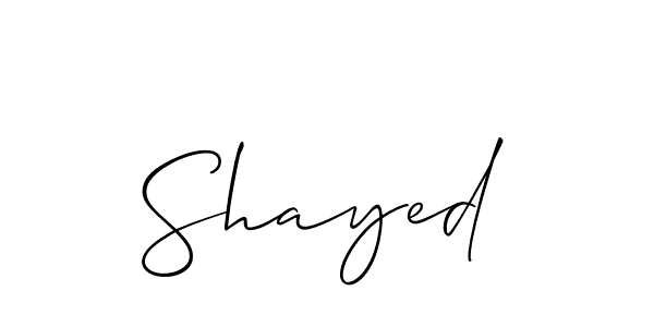 Make a beautiful signature design for name Shayed. With this signature (Allison_Script) style, you can create a handwritten signature for free. Shayed signature style 2 images and pictures png