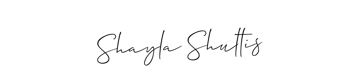 It looks lik you need a new signature style for name Shayla Shultis. Design unique handwritten (Allison_Script) signature with our free signature maker in just a few clicks. Shayla Shultis signature style 2 images and pictures png