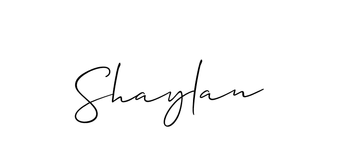 Use a signature maker to create a handwritten signature online. With this signature software, you can design (Allison_Script) your own signature for name Shaylan. Shaylan signature style 2 images and pictures png