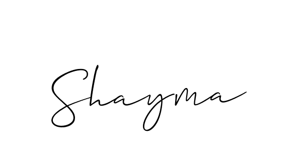 How to make Shayma signature? Allison_Script is a professional autograph style. Create handwritten signature for Shayma name. Shayma signature style 2 images and pictures png