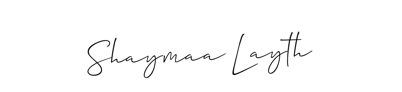 How to Draw Shaymaa Layth signature style? Allison_Script is a latest design signature styles for name Shaymaa Layth. Shaymaa Layth signature style 2 images and pictures png