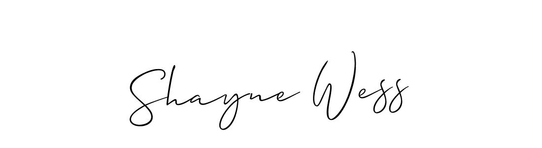 Design your own signature with our free online signature maker. With this signature software, you can create a handwritten (Allison_Script) signature for name Shayne Wess. Shayne Wess signature style 2 images and pictures png