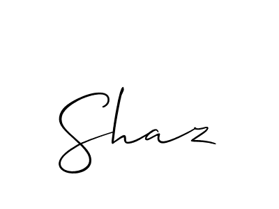 Design your own signature with our free online signature maker. With this signature software, you can create a handwritten (Allison_Script) signature for name Shaz. Shaz signature style 2 images and pictures png