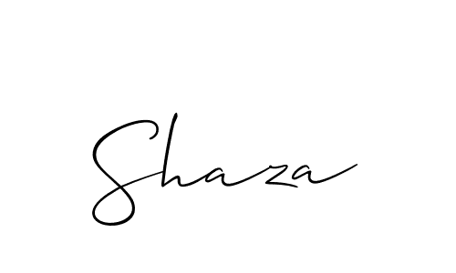Design your own signature with our free online signature maker. With this signature software, you can create a handwritten (Allison_Script) signature for name Shaza. Shaza signature style 2 images and pictures png