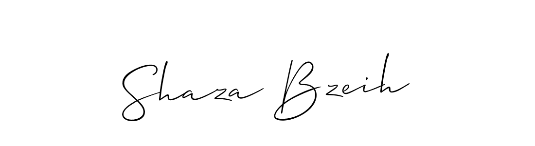 You should practise on your own different ways (Allison_Script) to write your name (Shaza Bzeih) in signature. don't let someone else do it for you. Shaza Bzeih signature style 2 images and pictures png