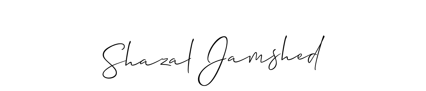 Make a beautiful signature design for name Shazal Jamshed. With this signature (Allison_Script) style, you can create a handwritten signature for free. Shazal Jamshed signature style 2 images and pictures png