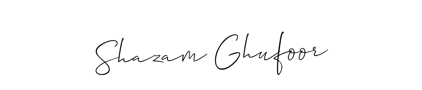 Also we have Shazam Ghufoor name is the best signature style. Create professional handwritten signature collection using Allison_Script autograph style. Shazam Ghufoor signature style 2 images and pictures png