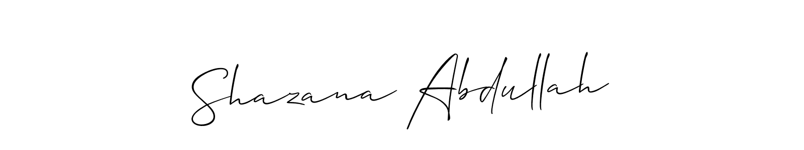 Shazana Abdullah stylish signature style. Best Handwritten Sign (Allison_Script) for my name. Handwritten Signature Collection Ideas for my name Shazana Abdullah. Shazana Abdullah signature style 2 images and pictures png
