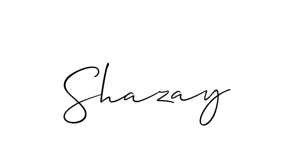 Make a beautiful signature design for name Shazay. With this signature (Allison_Script) style, you can create a handwritten signature for free. Shazay signature style 2 images and pictures png
